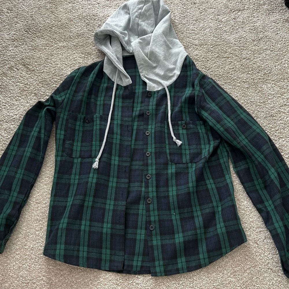 American Eagle Flannel Hoodie